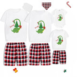 Christmas Matching Family Pajamas Rawr Dinosaur Christmas Tree Short Pajamas Set