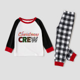 Christmas Matching Family Pajamas Exclusive Design Printed Christmas Crew White Pajamas Set
