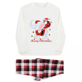 Christmas Matching Family Pajamas Merry Christmas Santa Claus Elephant White Pajamas Set
