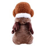 Christmas Pure Color Deer Dress Up Flannel Hooded Dog Clothes Pet Clothes