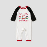 Christmas Matching Family Pajamas Exclusive Design Chillin With My 3 Snowmies White Pajamas Set
