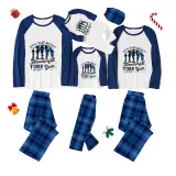 Christmas Matching Family Pajamas Exclusive Design Wonderful Time Blue Plaids Pajamas Set