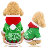 Merry Christmas Dress Up Hooded Dog Clothes Pet Clothes for Xmas