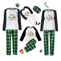 Christmas Matching Family Pajamas Merry Christmas Cute Sloths Green Plaids Pajamas Set