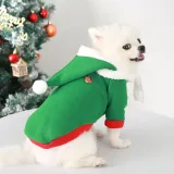 Christmas Deer Snowman Dress with Hat Velvet Dog Pet Clothes
