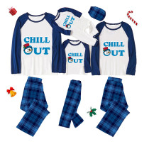 Christmas Matching Family Pajamas Exclusive Design Snowman Chill Out Blue Pajamas Set