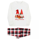 Christmas Matching Family Pajamas Exclusive Design Two Santa Gnomies Merry Christmas White Pajamas Set