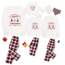 Christmas Matching Family Pajamas Exclusive Design Dreaming White Christmas Gray Pajamas Set