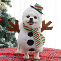 Winter Christmas Snowman Dress Up Dog Clothes Pet Clothes