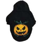Halloween Pumpkin Face Hooded Dog Clothes Pet Clothes