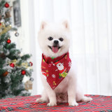 Christmas Santa Claus Elk Snowflake Triangular Dog Towel Pet Clothes