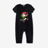 Christmas Matching Family Pajamas Exclusive Design Skating Penguin with Tree Black Pajamas Set