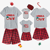 Christmas Matching Family Pajamas Exclusive Design Snowman Chill Out Short Pajamas Set
