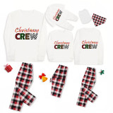 Christmas Matching Family Pajamas Exclusive Design Printed Christmas Crew White Pajamas Set