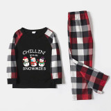Christmas Matching Family Pajamas Exclusive Design Chillin With My 3 Snowmies Red Pajamas Set