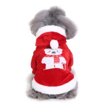 Christmas Bear Hooded Dog Cat Pet Clothes