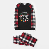 2022 Christmas Matching Family Pajamas Exclusive Design Christmas Crew Wreath Black Red Plaids Pajamas Set