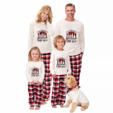 Christmas Matching Family Pajamas Exclusive Design Wonderful Time White Pajamas Set