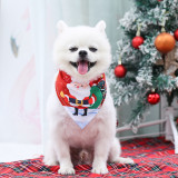 Christmas Santa Claus Elk Snowflake Triangular Dog Towel Pet Clothes