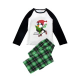 Christmas Matching Family Pajamas Exclusive Design Skating Penguin with Tree Green Plaids Pajamas Set