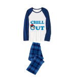 Christmas Matching Family Pajamas Exclusive Design Snowman Chill Out Blue Pajamas Set