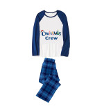 Christmas Matching Family Pajamas Exclusive Design Printed Christmas Tree Crew Blue Plaids Pajamas Set