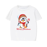 Christmas Matching Family Pajamas Exclusive Design Cartoon Penguin Merry Christmas Short Pajamas Set