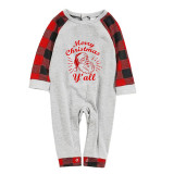 Christmas Matching Family Pajamas Exclusive Design Santa Claus Merry Christmas Y'all Gray Pajamas Set