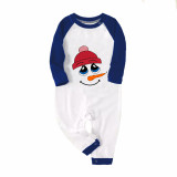 Christmas Matching Family Pajamas Exclusive Design Christmas Hat Snowman Blue Plaids Pajamas Set