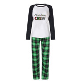 Christmas Matching Family Pajamas Exclusive Design Printed Christmas Crew Green Plaids Pajamas Set
