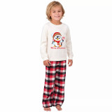 Christmas Matching Family Pajamas Exclusive Design Cartoon Penguin Merry Christmas White Pajamas Set