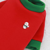 Christmas Deer Snowman Dress with Hat Velvet Dog Pet Clothes