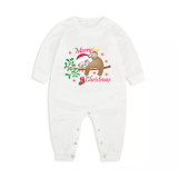 Christmas Matching Family Pajamas Exclusive Design Merry Christmas Cute Sloths Pajamas Set