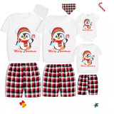 Christmas Matching Family Pajamas Exclusive Design Cartoon Penguin Merry Christmas Short Pajamas Set