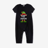 Christmas Matching Family Pajamas Exclusive Design Elf Squad Black Pajamas Set