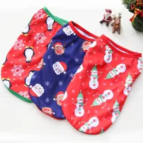 Christmas Santa Claus Elk Snowman Penguin Pet Dog Clothes