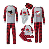 icusromiz Christmas Matching Family Pajamas Exclusive Design Christmas Hat Snowman Gray Pajamas Set