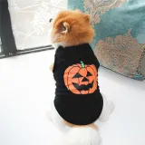 Halloween Pumpkin Spider T-shirt Vest Dog Pet Clothes