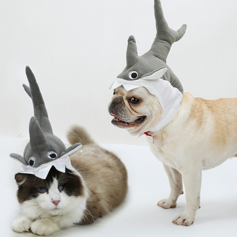 Shark Headgear Funny Dog Pet Clothes for Halloween