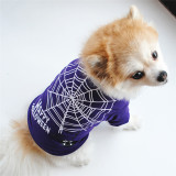 Halloween Pumpkin Spider T-shirt Vest Dog Pet Clothes