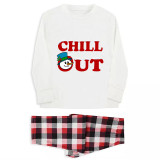 Christmas Matching Family Pajamas Exclusive Design Snowman Chill Out White Pajamas Set