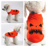 Christmas Pure Color Smiling Face Dog Clothes Pet Clothes for Xmas