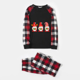 Christmas Matching Family Pajamas Exclusive Design HO HO HO Three Gnomies Black Red Plaids Pajamas Set