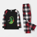 Christmas Matching Family Pajamas Exclusive Design Rawr Dinosaur Christmas Tree Black Red Pajamas Set