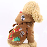 Christmas Snowflake Dress Up Hooded Deer Clothes Pet Clothes for Xmas