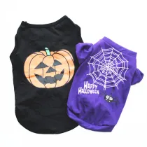Halloween Pumpkin Spider T-shirt Vest Dog Pet Clothes