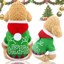 Merry Christmas Dress Up Hooded Dog Clothes Pet Clothes for Xmas