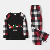 2022 Believe Christmas Matching Family Pajamas Exclusive Design Snowman Love Christmas Black Red Plaids Pajamas Set