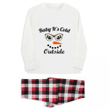 Christmas Matching Family Pajamas Exclusive Design Baby Snowman It's Cold Ouside White Pajamas Set