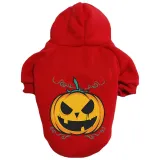 Halloween Pumpkin Face Hooded Dog Clothes Pet Clothes